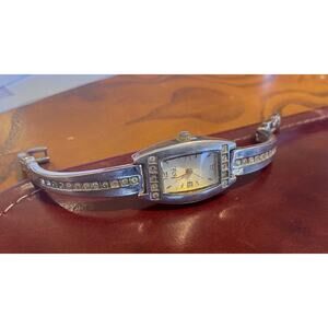 Women's LEI Watch, Silver Tone Bracelet with Crystal Accents